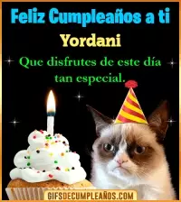 GIF Gato meme Feliz Cumpleaños Yordani